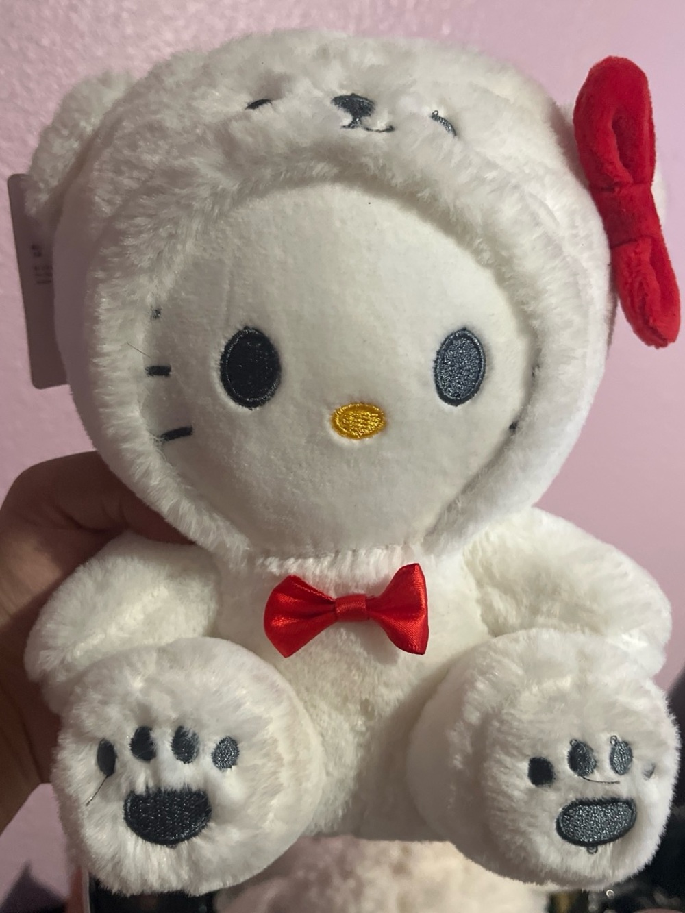 Hello Kitty White Plush Doll with Red Bow and Accent